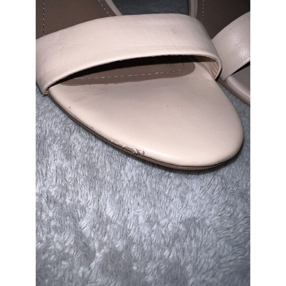 STEVE MADDEN Indie Blush Leather Open Toe Ankle Jeweled Heel Strap Shoes - Picture 7 of 13